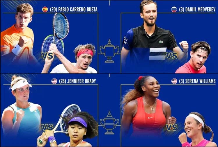 यूएस ओपन 2020 को अपने सभी सेमीफाइनलिस्ट मिल गए,जानिए कौन किससे भिड़ेगा ?