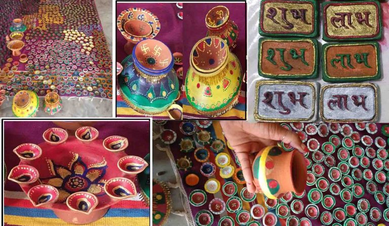 दशहरा और दीपावली में बिहान की महिलाओं द्वारा गोबर से निर्मित रंग-बिरंगे आकर्षक दियों से घर-घर होगा रोशन