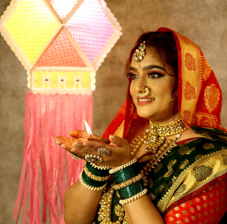 साड़ी में 100 दियों के साथ दिवाली सीक्वेंस के लिए की शूटिंग
