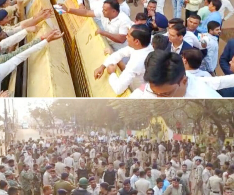 मुख्यमंत्री निवास घेराव करने पहुंचे भाजपा नेताओं को चैतन्य बघेल ने पिलाया मठा, जिला कांग्रेस अध्यक्ष व महापौर निर्मल कोसरे सहित कई कांग्रेस नेता रहे मौजूद