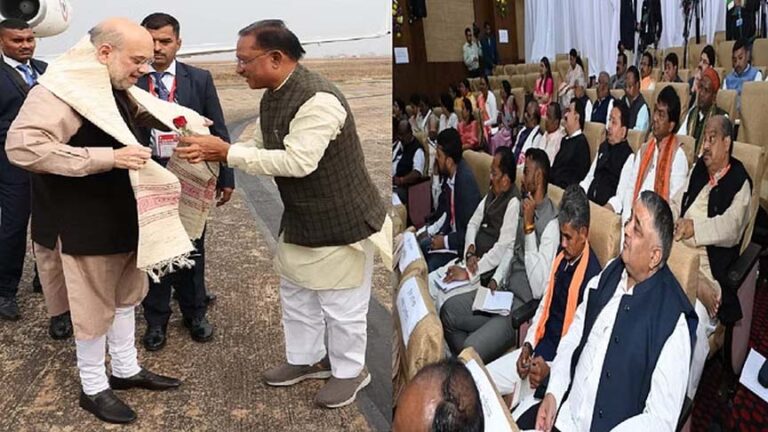 रायपुर पहुंचे केंद्रीय गृहमंत्री अमित शाह: विधानसभा के प्रबोधन सत्र में होंगे शामिल,नए विधायकों को देंगे मंत्र