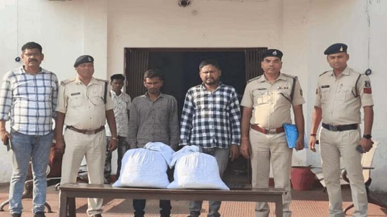 ओडिसा से नागपुर जा रहे थे गांजा तस्कर: जांजगीर में दो को दबोचा, एक लाख की कीमत का गांजा बरामद