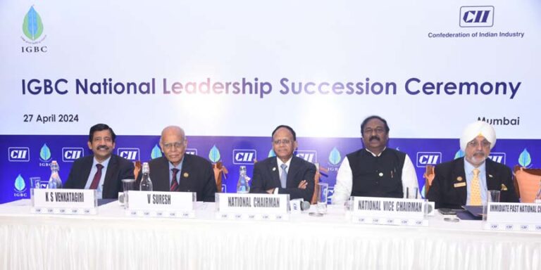 नवनिर्वाचित राष्ट्रीय सीआईआई-आईजीबीसी नेतृत्व भारत के हरित और नेट-ज़ीरो भवन निर्माण आंदोलन को देगा बढ़ावा