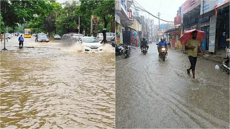 दिल्ली-एनसीआर में बारिश से सड़कें पानी से हुई लबालब, जलभराव से परेशान लोग; जाम में फंसे यात्री