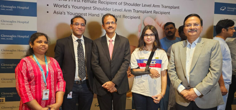 हाथ प्रत्यारोपण में विश्व स्तर पर सबसे कम उम्र की मरीज का ग्लेनईगल्स अस्पताल में सफल ऑपरेशन