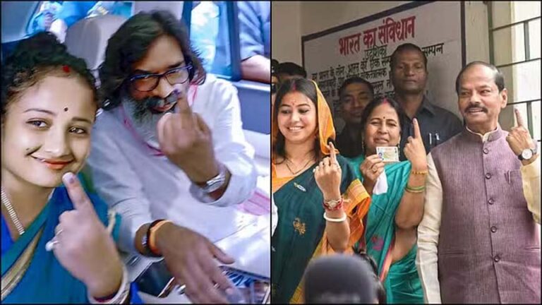 हेमंत सोरेन ने वोट डालने के बाद पत्नी के साथ खिंचवाई तस्वीर, ओडिशा के राज्यपाल ने जमशेदपुर में डाला वोट
