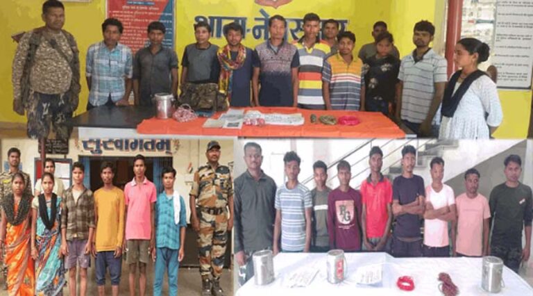 पुलिस को फिर बड़ी कामयाबी, अलग-अलग इलाकों से दो इनामी सहित 22 नक्सली गिरफ्तार