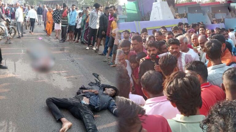 कैप्सूल वाहन ने बाइक को मारी टक्कर, मौके पर ही छात्र की मौत, परिजनों और ग्रामीणों ने किया चक्काजाम