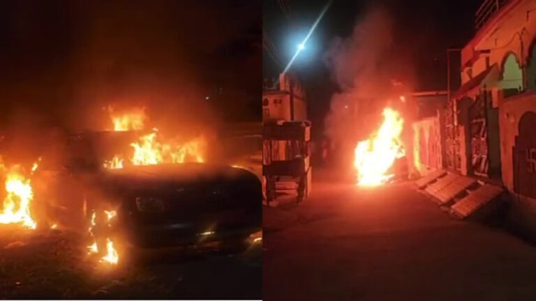 राजधानी रायपुर में यूथ कांग्रेस नेता के घर के बाहर दो कारों में आगजनी