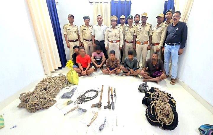 इन्द्रावती टाइगर रिजर्व में वन्यजीव शिकार पर बड़ी कार्रवाई, 6 आरोपी गिरफ्तार